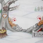 Teddy's Year
-February
-Double page Spread
-Marie Blackwell